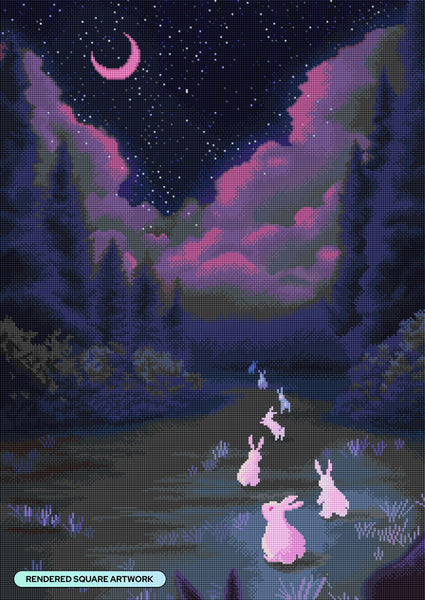 Diamond Painting Night Walker 22" x 31" (55.8cm x 78.7cm) / Square with 39 Colors Including 1 AB and 4 Fairy Dust Diamonds / 70,784