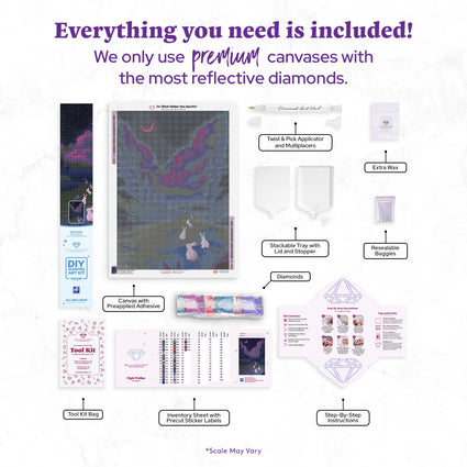 Diamond Painting Night Walker 22" x 31" (55.8cm x 78.7cm) / Square with 39 Colors Including 1 AB and 4 Fairy Dust Diamonds / 70,784