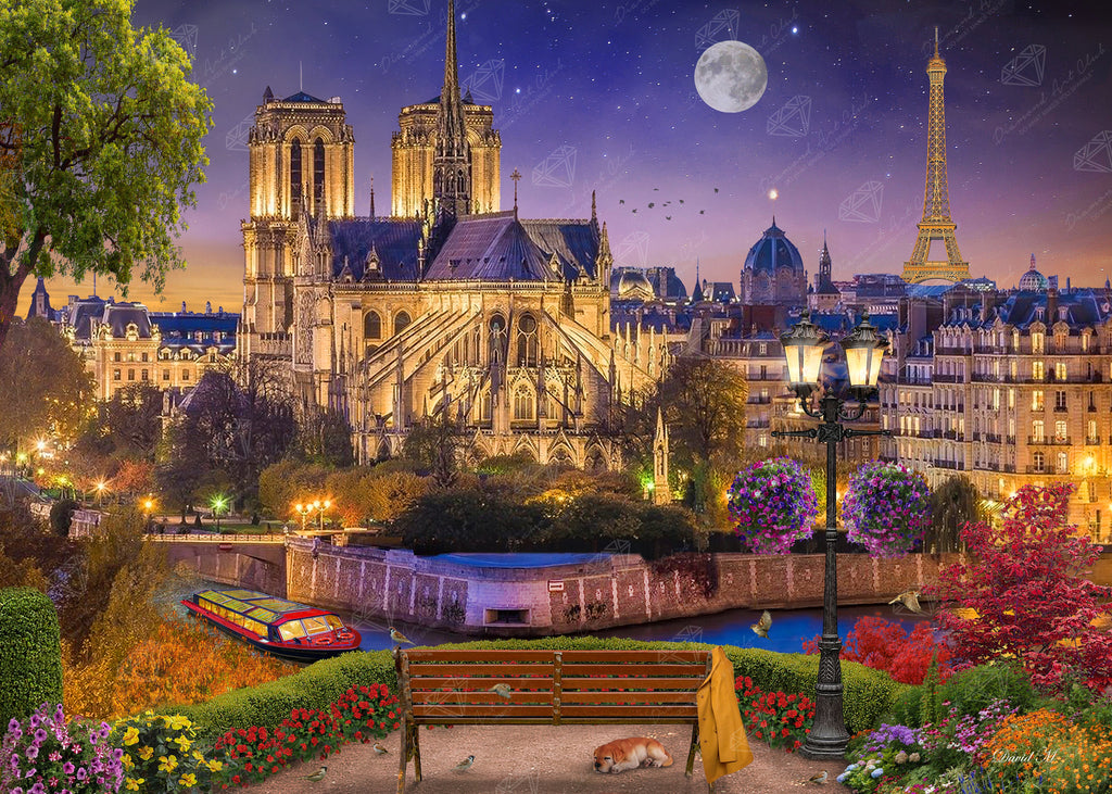 ‼️お値下げ‼️ダイヤモンドアートクラブ　Notre Dame Night notre-dame-night-diamond-art-