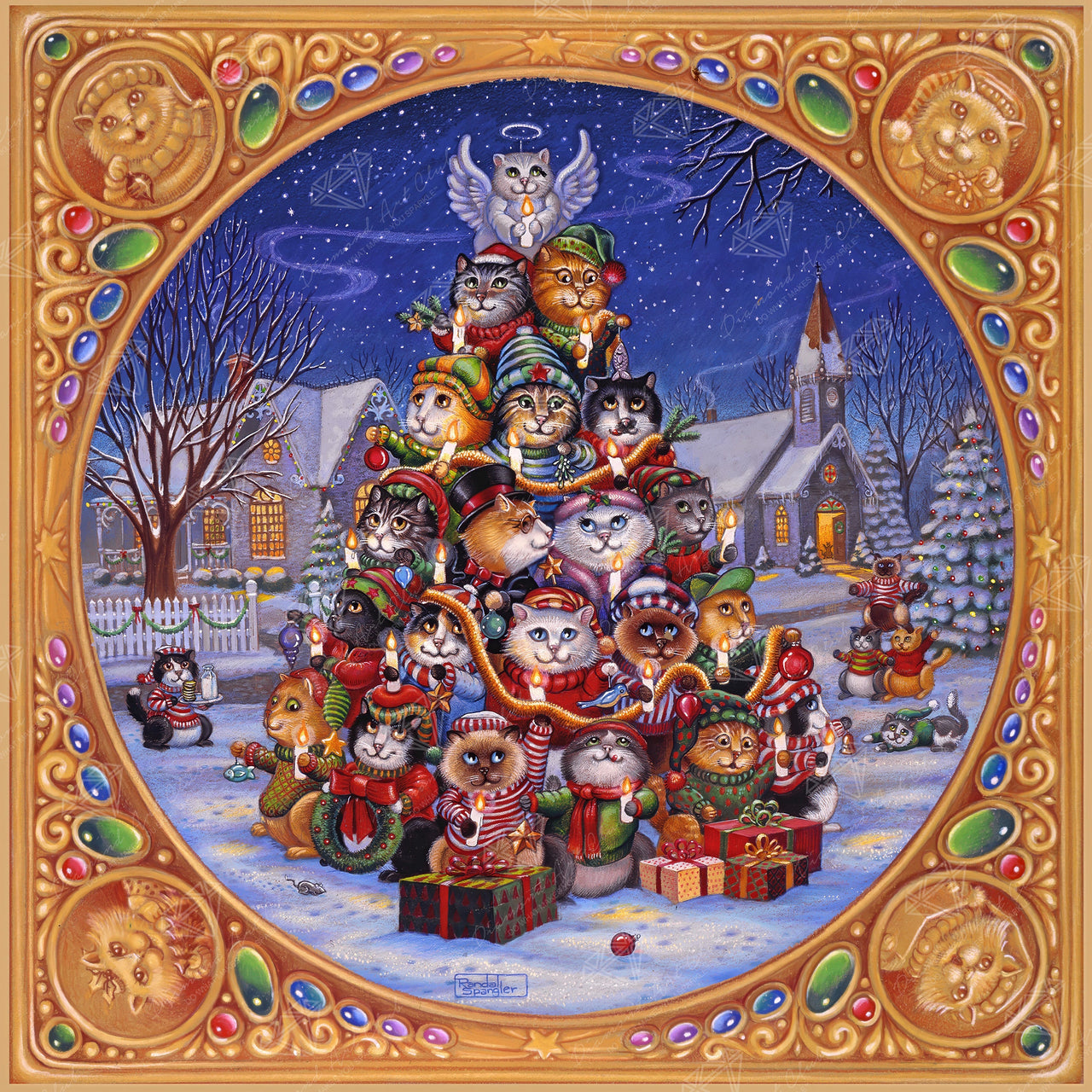 Diamond Painting O Kitten Tree 27.6" x 27.6" (70cm x 70cm) / Square with 58 Colors including 4 ABs and 3 Fairy Dust Diamonds / 78,961