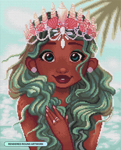 Diamond Painting Ocean Breeze 17" x 21" (42.7cm x 52.8cm) / Round with 50 Colors including 2 ABs and 1 Iridescent Diamond and 5 Fairy Dust Diamonds / 29,760