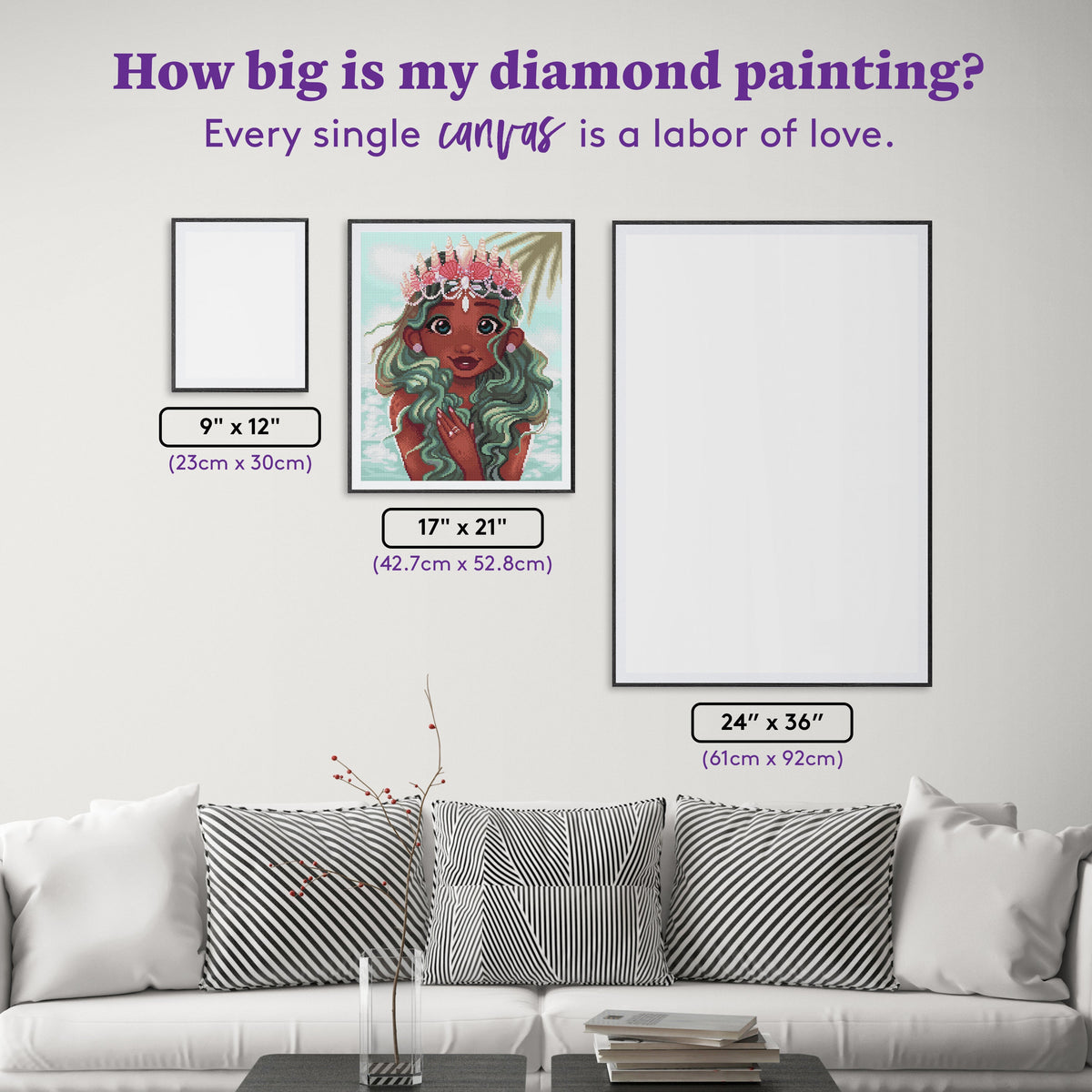 Diamond Painting Ocean Breeze 17" x 21" (42.7cm x 52.8cm) / Round with 50 Colors including 2 ABs and 1 Iridescent Diamond and 5 Fairy Dust Diamonds / 29,760