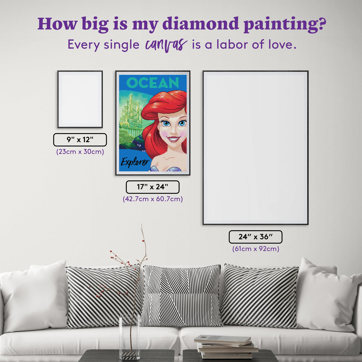 Diamond Painting Ocean Explorer 17" x 24" (42.7cm x 60.7cm) / Round with 72 Colors including 2 ABs and 1 Iridescent Diamond and 1 Frosted Diamond and 2 Fairy Dust Diamonds / 34,255