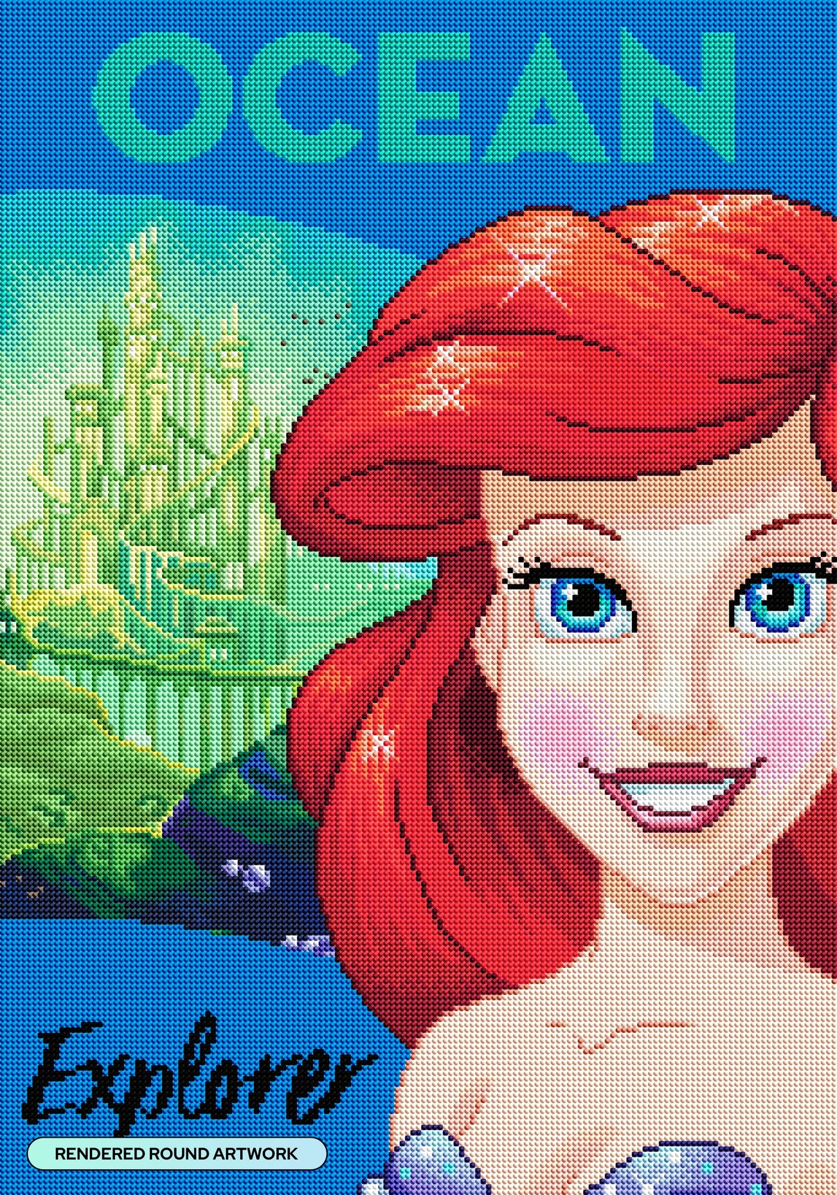 Diamond Painting Ocean Explorer 17" x 24" (42.7cm x 60.7cm) / Round with 72 Colors including 2 ABs and 1 Iridescent Diamond and 1 Frosted Diamond and 2 Fairy Dust Diamonds / 34,255