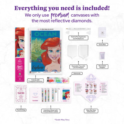 Diamond Painting Ocean Explorer 17" x 24" (42.7cm x 60.7cm) / Round with 72 Colors including 2 ABs and 1 Iridescent Diamond and 1 Frosted Diamond and 2 Fairy Dust Diamonds / 34,255