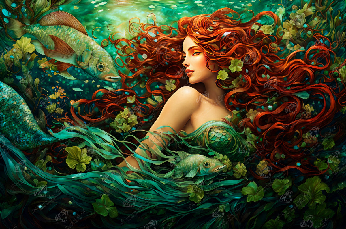 Diamond Painting Ocean Queen 38.6" x 25.6" (97.8cm x 65cm) / Square with 56 Colors including 4 ABs and 3 Fairy Dust Diamonds / 102,573