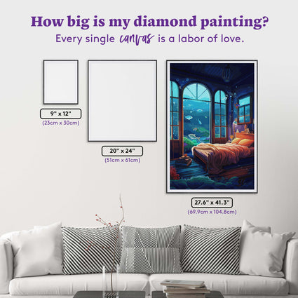 Diamond Painting Oceanic Sanctuary 27.6" x 41.3" (69.9cm x 104.8cm) / Square with 55 Colors including 3 ABs and 4 Fairy Dust Diamonds / 118,301