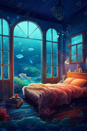 Diamond Painting Oceanic Sanctuary 27.6" x 41.3" (69.9cm x 104.8cm) / Square with 55 Colors including 3 ABs and 4 Fairy Dust Diamonds / 118,301