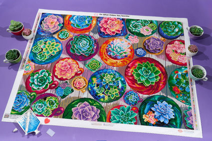 Diamond Painting Old Tucson Pottery Garden 36.6" x 27.6" (92.8cm x 69.9cm) / Square with 66 Colors including 3 ABs and 5 Fairy Dust Diamonds / 104,813