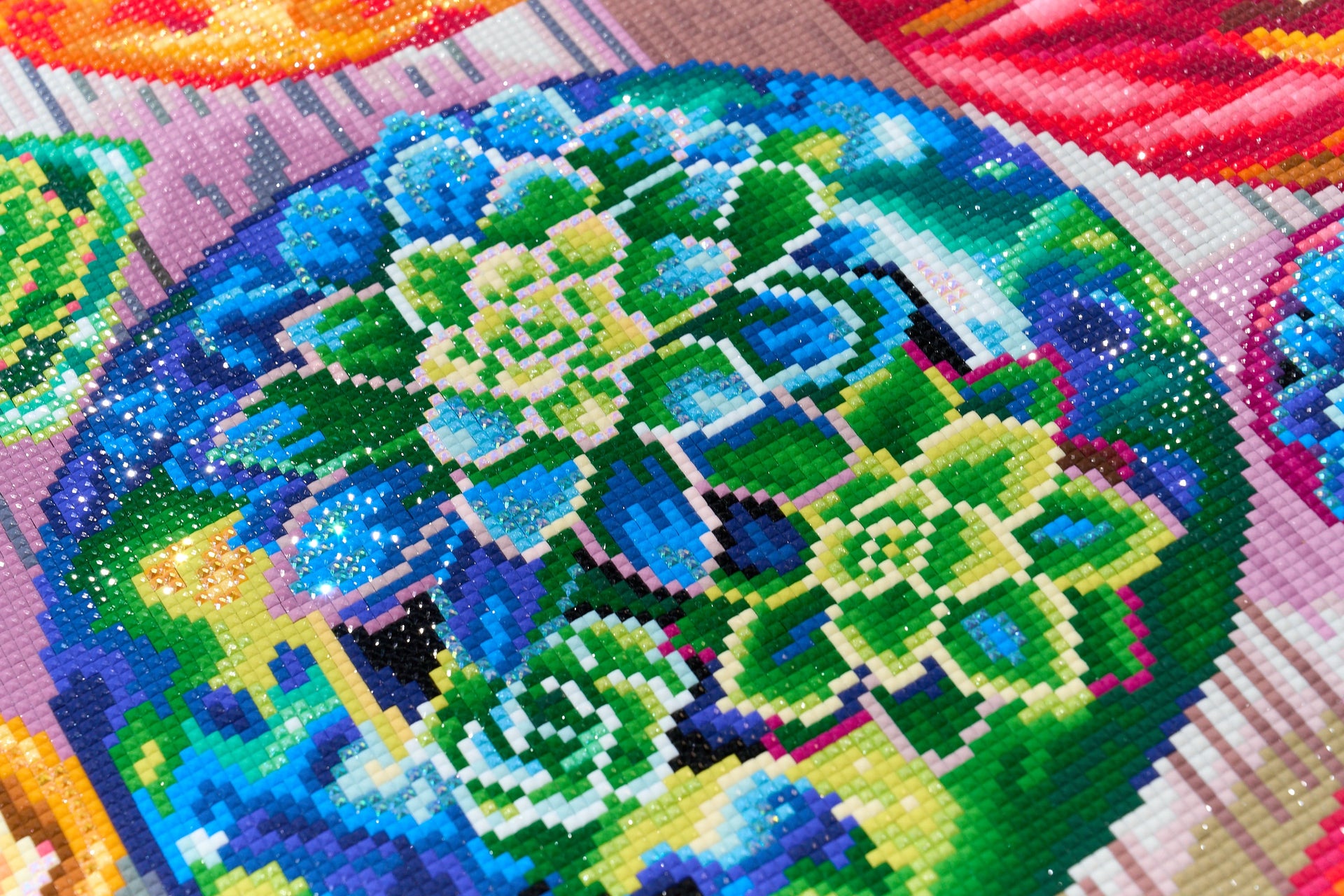 Diamond Painting Old Tucson Pottery Garden 36.6" x 27.6" (92.8cm x 69.9cm) / Square with 66 Colors including 3 ABs and 5 Fairy Dust Diamonds / 104,813
