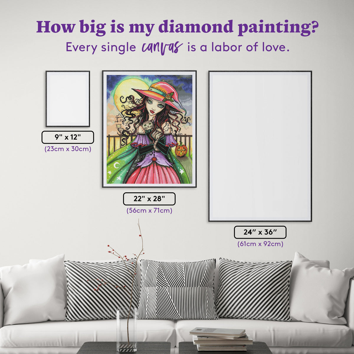 Diamond Painting One Halloween 22" x 28″ (56cm x 71cm) / Square with 65 Colors including 4 ABs / 62,101