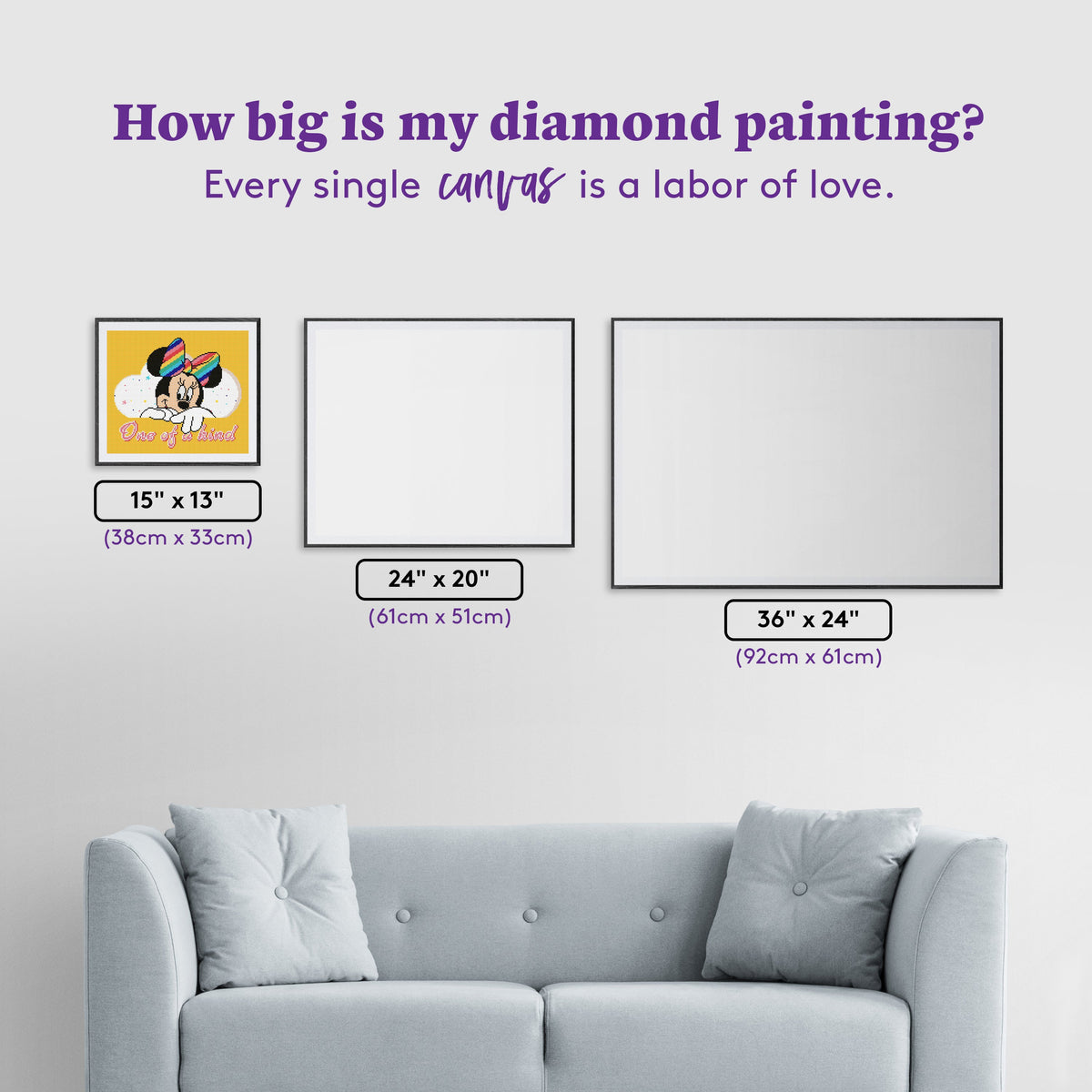 Diamond Painting One of a Kind 15" x 13" (38cm x 33cm) / Round with 13 Colors including 2 ABs and 3 Fairy Dust Diamonds / 16,560