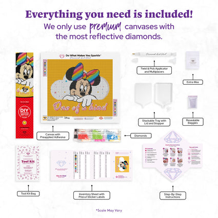 Diamond Painting One of a Kind 15" x 13" (38cm x 33cm) / Round with 13 Colors including 2 ABs and 3 Fairy Dust Diamonds / 16,560