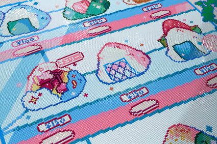 Diamond Painting Onigiri Vending and Tokyo Tower 25.6" x 35.8" (65cm x 90.8cm) / Square with 77 Colors including 4 ABs and 4 Fairy Dust Diamonds / 95,265