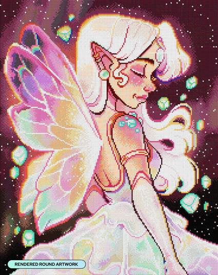 Diamond Painting Opal Fairy 20" x 25" (50.6cm x 63.8cm) / Round With 72 Colors Including 3 ABs and 5 Fairy Dust Diamonds / 42,688