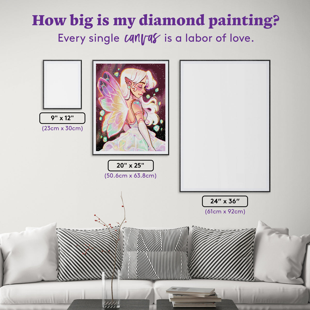 Diamond Painting Opal Fairy 20" x 25" (50.6cm x 63.8cm) / Round With 72 Colors Including 3 ABs and 5 Fairy Dust Diamonds / 42,688