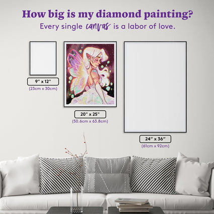 Diamond Painting Opal Fairy 20" x 25" (50.6cm x 63.8cm) / Round With 72 Colors Including 3 ABs and 5 Fairy Dust Diamonds / 42,688