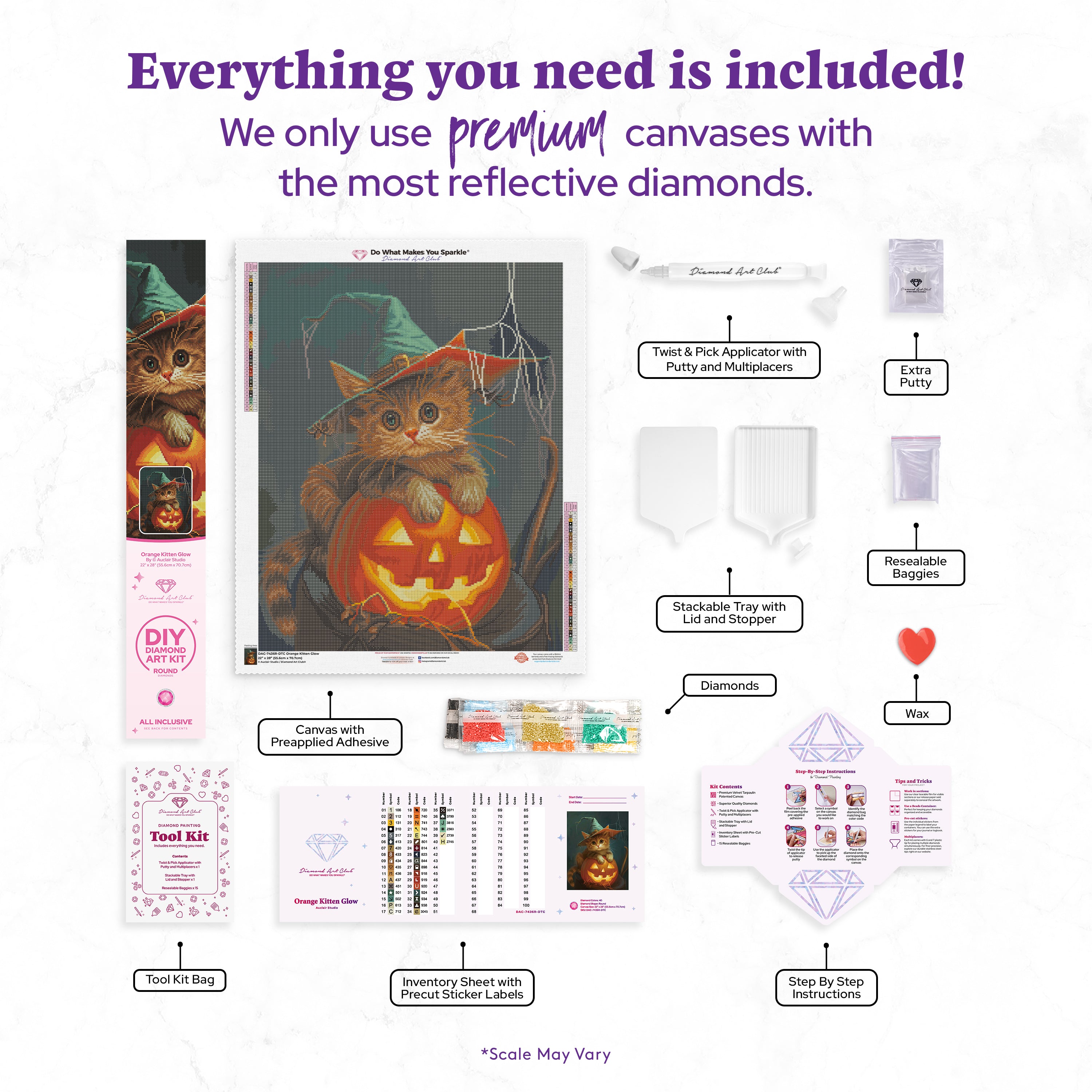 Orange Kitten Glow – Diamond Art Club
