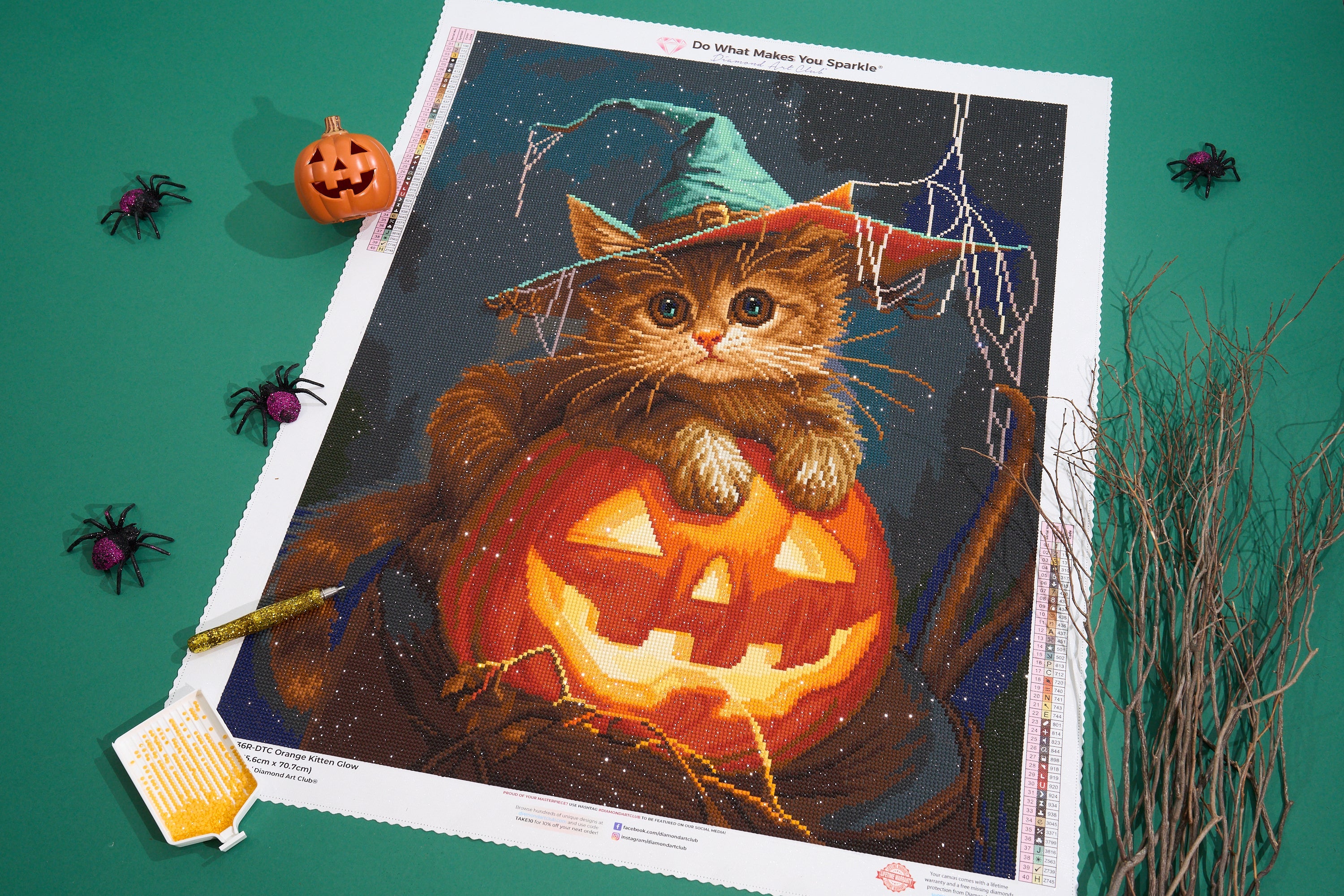 Orange Kitten Glow – Diamond Art Club