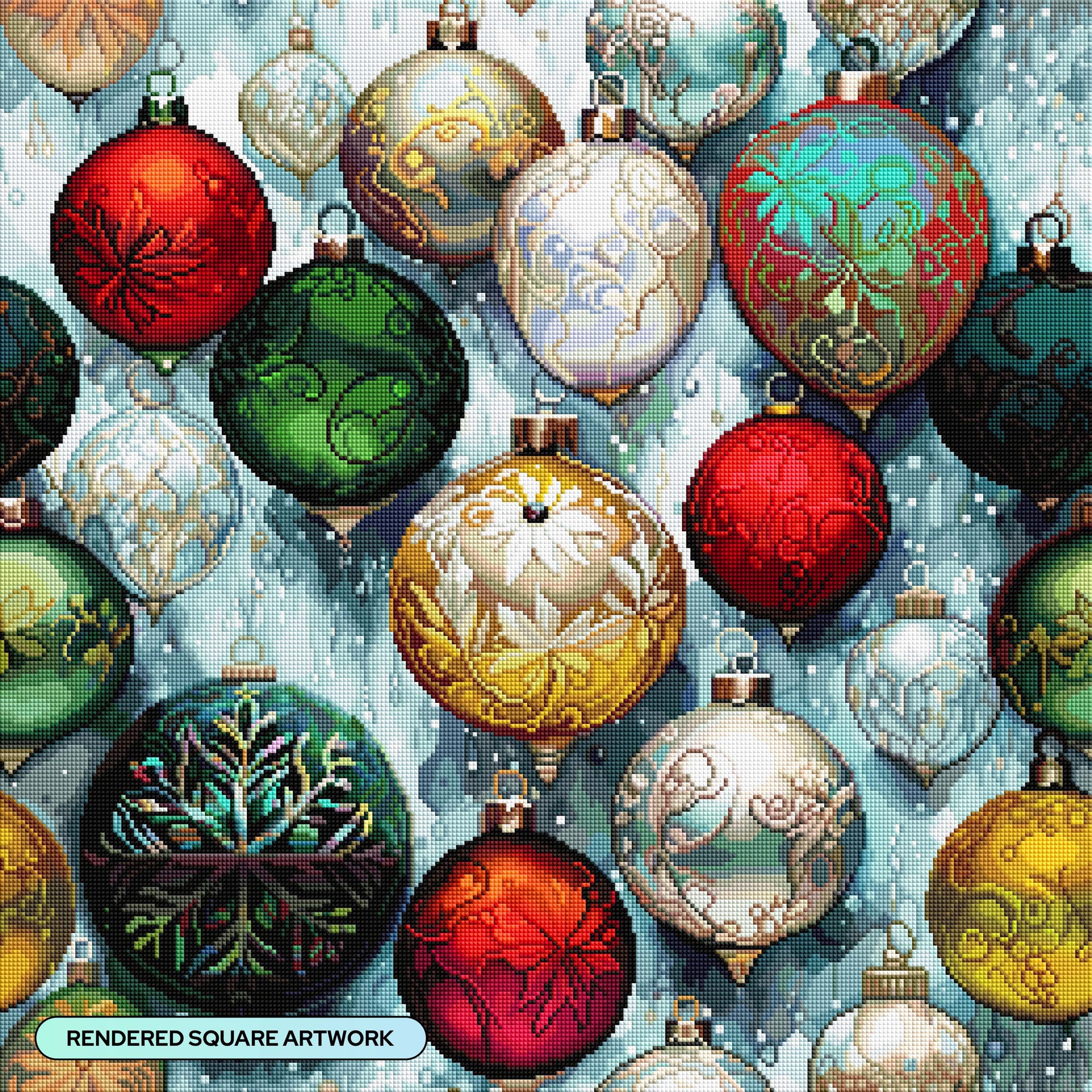 Diamond Painting Ornamental Beauty 25.6" x 25.6" (65cm x 65cm) / Square With 90 Colors Including 2 ABs and 5 Fairy Dust Diamonds / 68,121