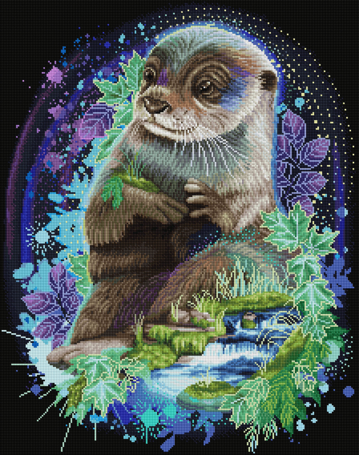 Diamond Painting Otter Spirit 22" x 28" (55.8cm x 70.7cm) / Square with 79 Colors including 3 ABs and 5 Fairy Dust Diamonds / 63,616