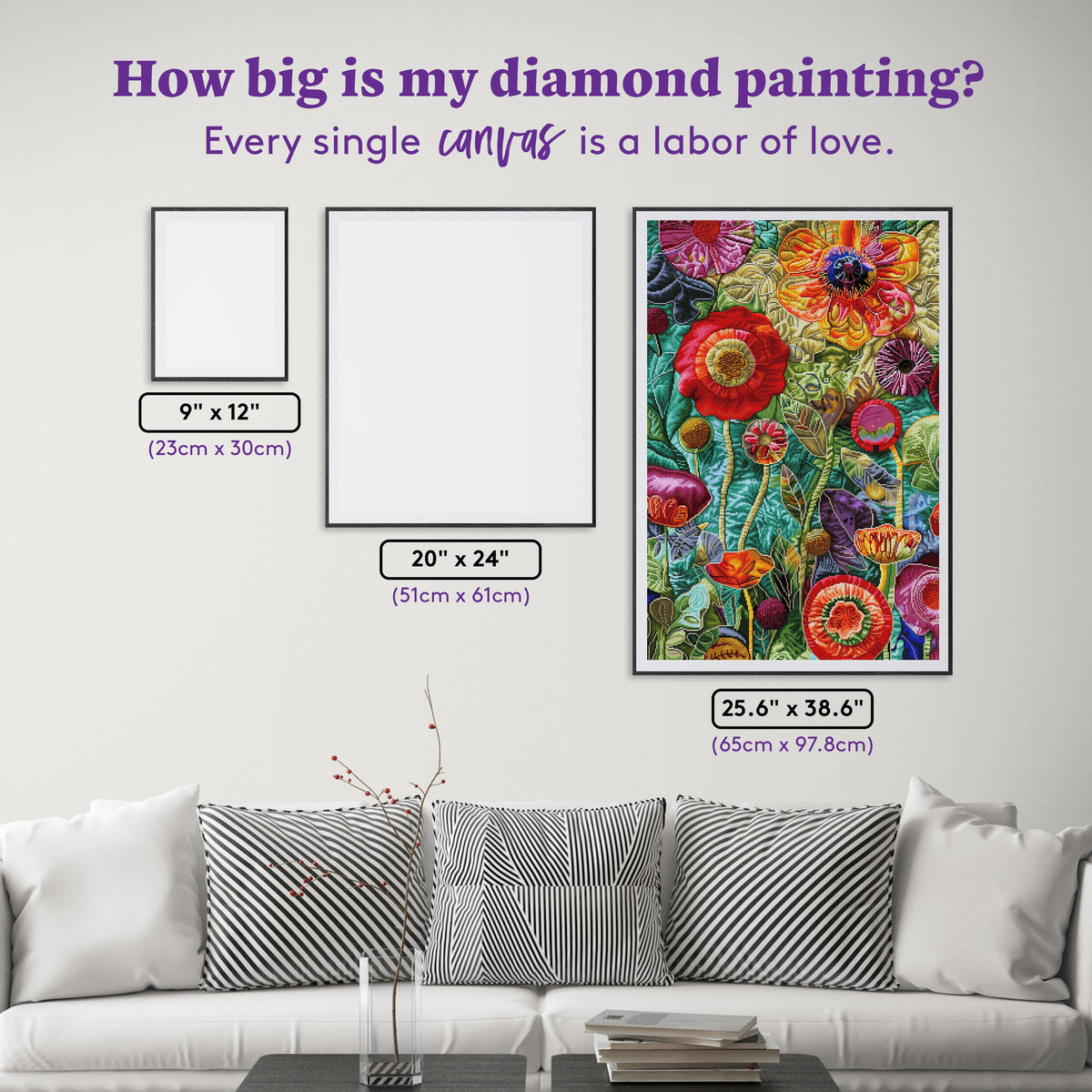 Diamond Painting Our Wild Garden 25.6" x 38.6" (65cm x 97.8cm) / Square with 81 Colors including 4 ABs and 2 Fairy Dust Diamonds / 102,573