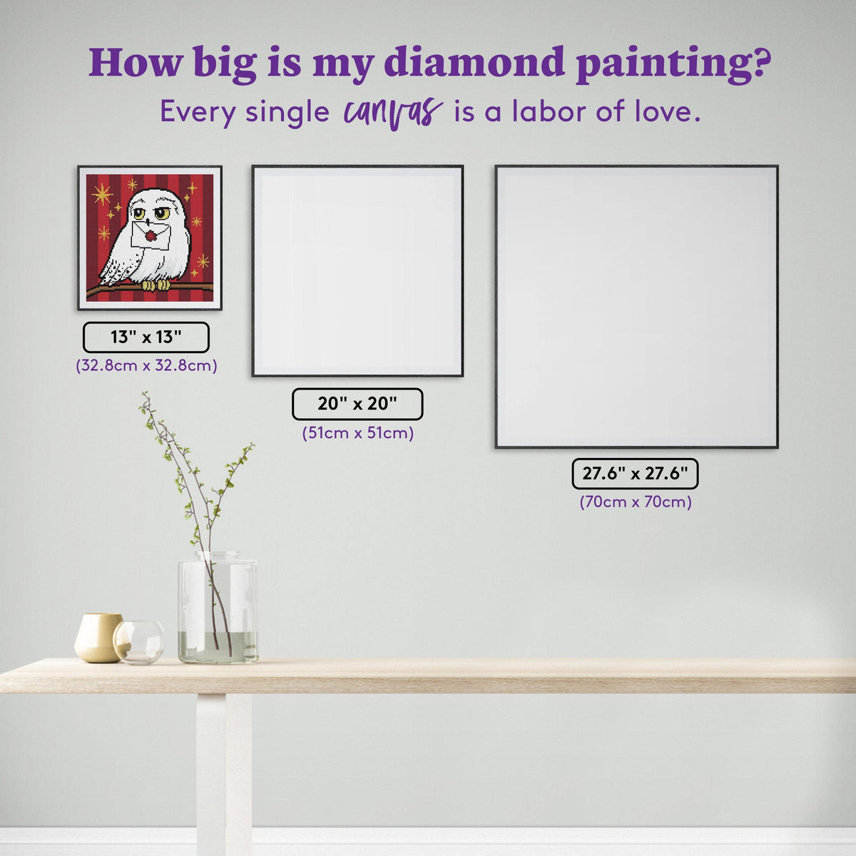 Diamond Painting Owl Post  - Holiday Market 13" x 13" (32.8cm x 32.8cm) / Round With 10 Colors Including 1 AB and 1 Electro Diamond / 13,689