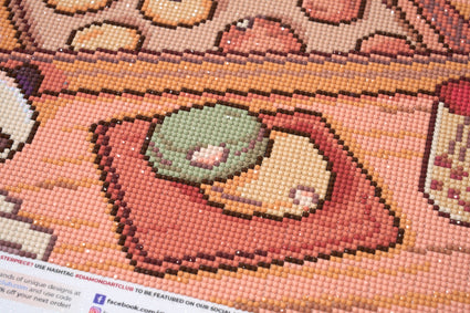 Diamond Painting Panda Cafe 29" x 22" (73.5cm x 55.6cm) / Round With 46 Colors Including 2 ABs and 3 Fairy Dust Diamonds / 53,934