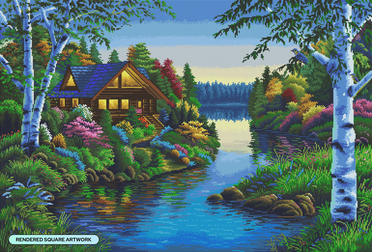Diamond Painting Paradise 37.8" x 25.6" (95.8cm x 65cm) / Square with 76 Colors including 2 ABs and 3 Fairy Dust Diamonds / 100,485