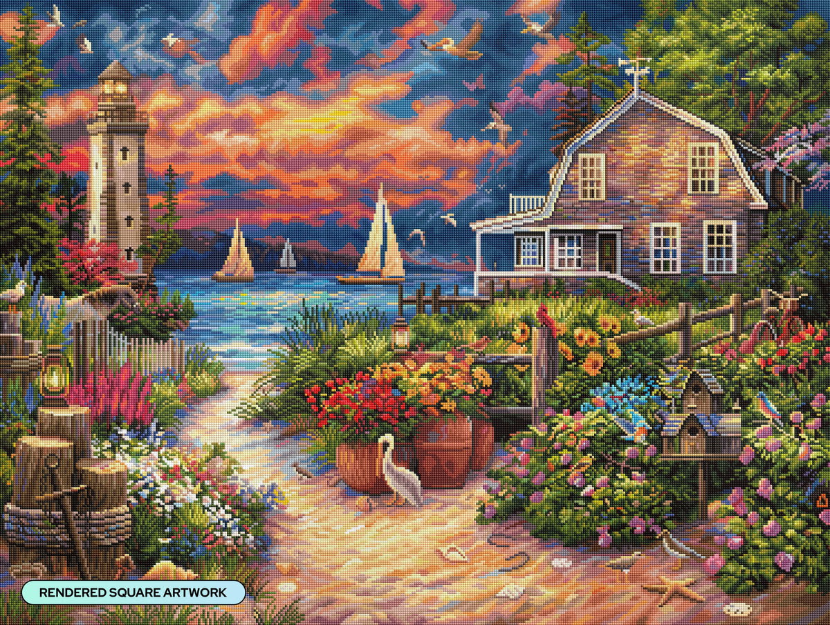 Diamond Painting Peace After the Storm 36.6" x 27.6" (92.8cm x 69.9cm) / Square With 89 Colors Including 5 ABs and 3 Fairy Dust Diamonds / 104,813