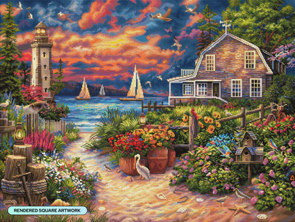 Diamond Painting Peace After the Storm 36.6" x 27.6" (92.8cm x 69.9cm) / Square With 89 Colors Including 5 ABs and 3 Fairy Dust Diamonds / 104,813