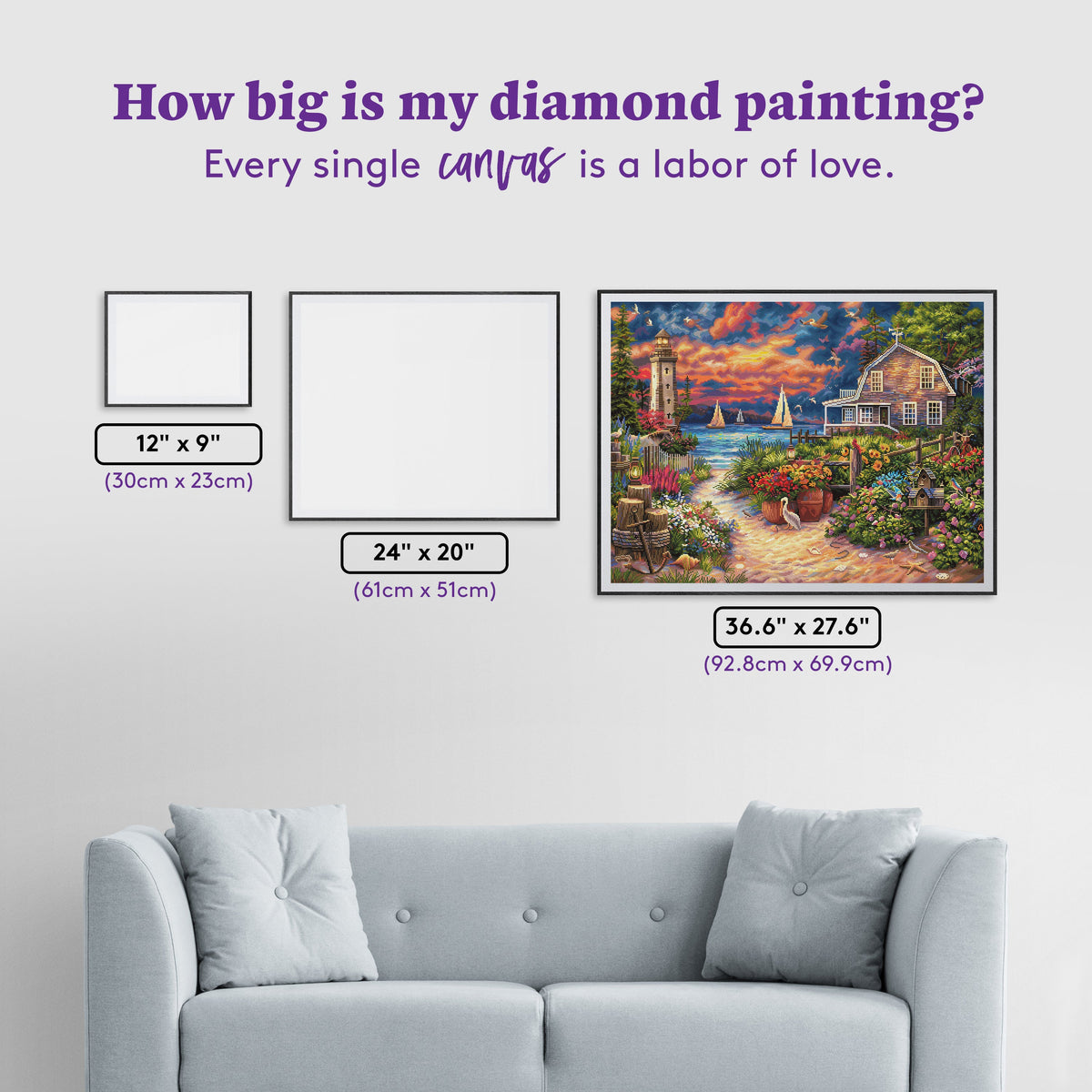 Diamond Painting Peace After the Storm 36.6" x 27.6" (92.8cm x 69.9cm) / Square With 89 Colors Including 5 ABs and 3 Fairy Dust Diamonds / 104,813