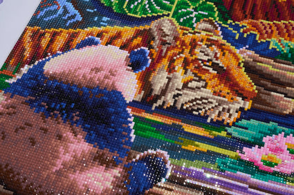 Diamond Painting Peaceful Paradise 38.6" x 27.6" (98cm x 70cm) / Square with 60 Colors including 4 ABs and 2 Fairy Dust Diamonds / 110,433