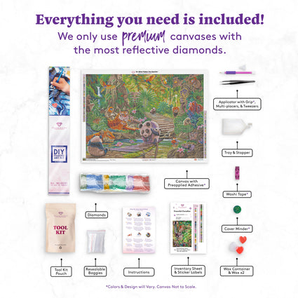 Diamond Painting Peaceful Paradise 38.6" x 27.6" (98cm x 70cm) / Square with 60 Colors including 4 ABs and 2 Fairy Dust Diamonds / 110,433