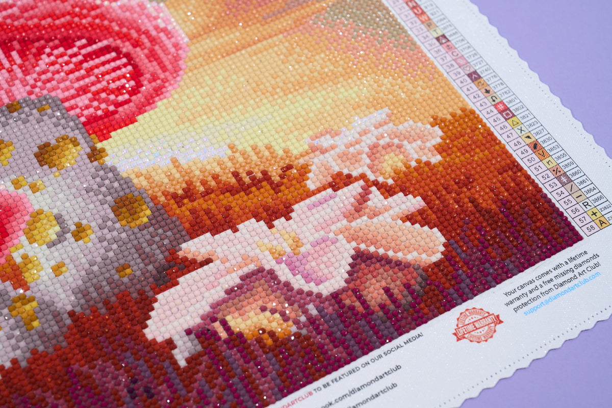 Diamond Painting Peach Mushroom Twilight 14" x 13" (35.9cm x 32.8cm) / Round with 58 Colors including 2 ABs and 2 Fairy Dust Diamonds / 14,976