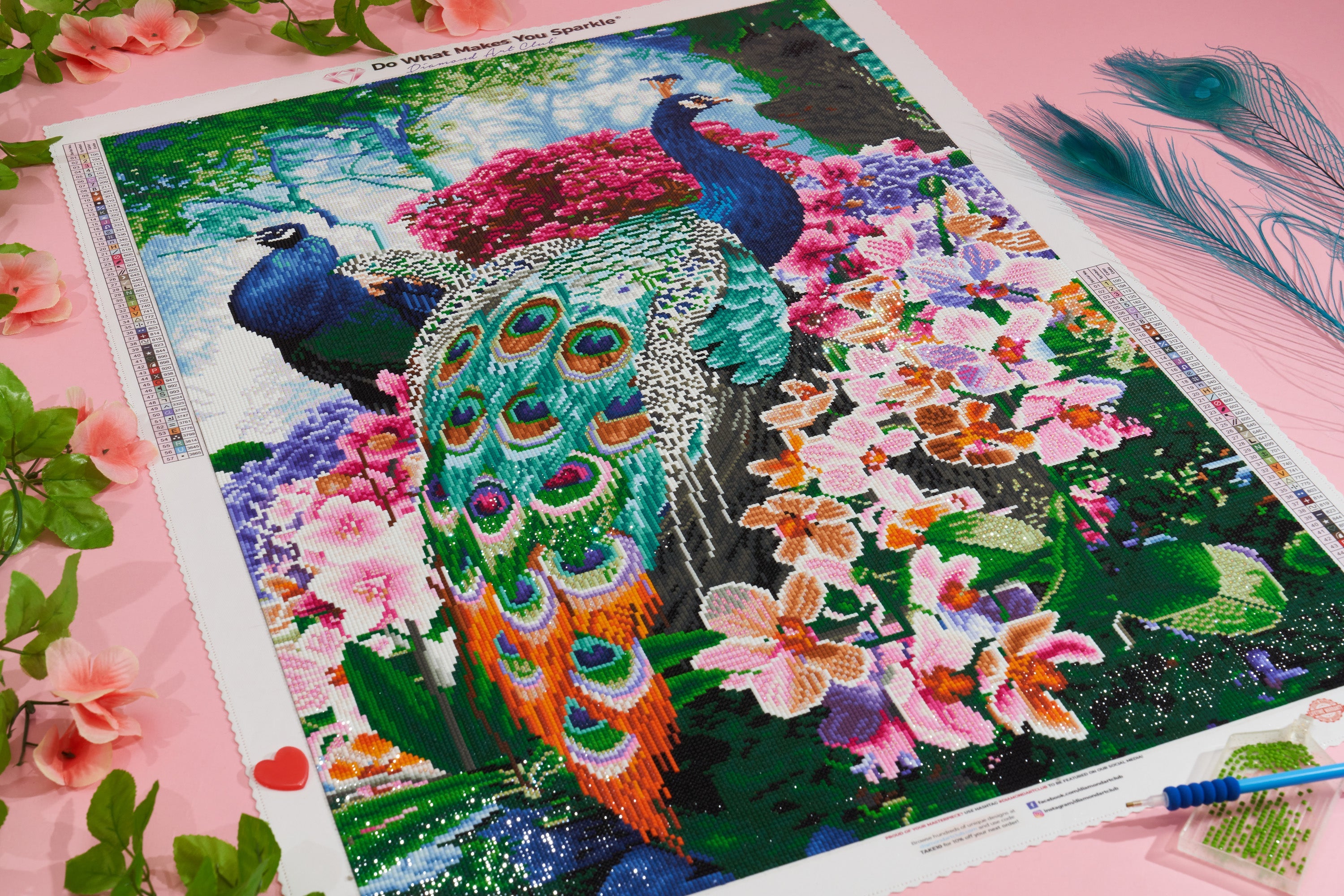 孔雀のダイヤモンドペインティングキット – Diamond Art Club