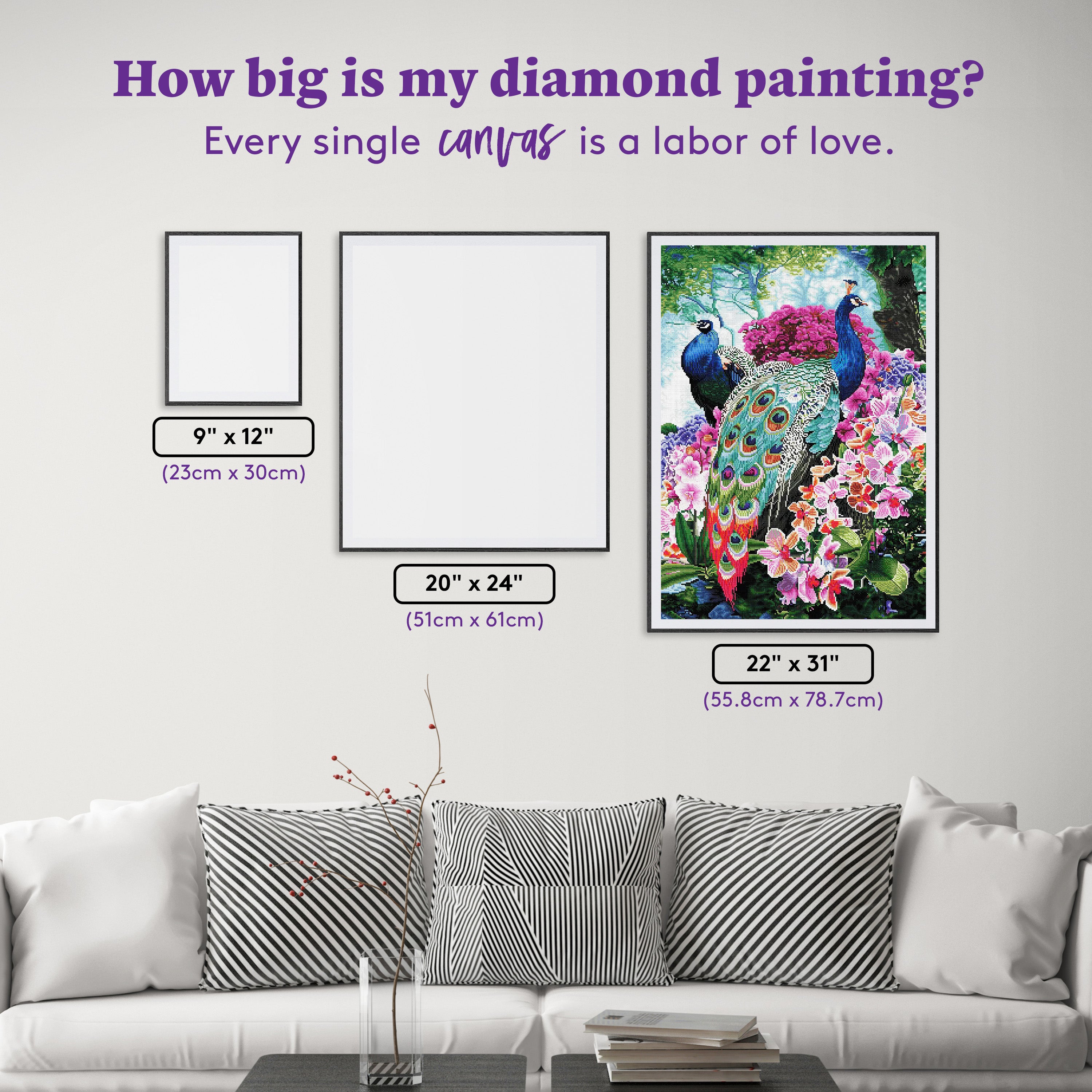 孔雀のダイヤモンドペインティングキット – Diamond Art Club