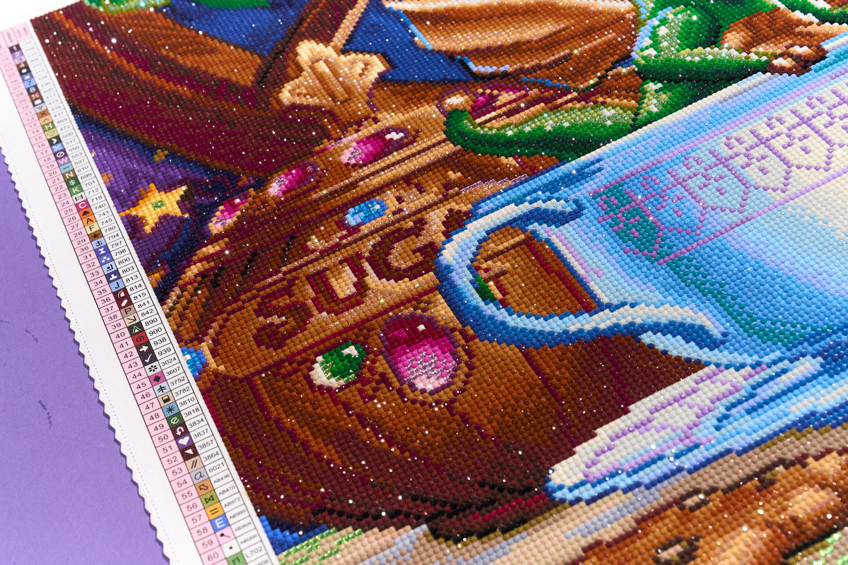 Diamond Painting Peek-a-Boo 21.5" x 21.5" (54.5cm x 54.5cm) / Round with 66 Colors including 6 ABs and 3 Iridescent Diamonds and 3 Fairy Dust Diamonds / 39,204