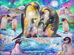 Diamond Painting Penguin Harmony 37" x 27.6" (94cm x 70cm) / Square with 62 Colors including 2 ABs and 3 Fairy Dust Diamond / 105,937
