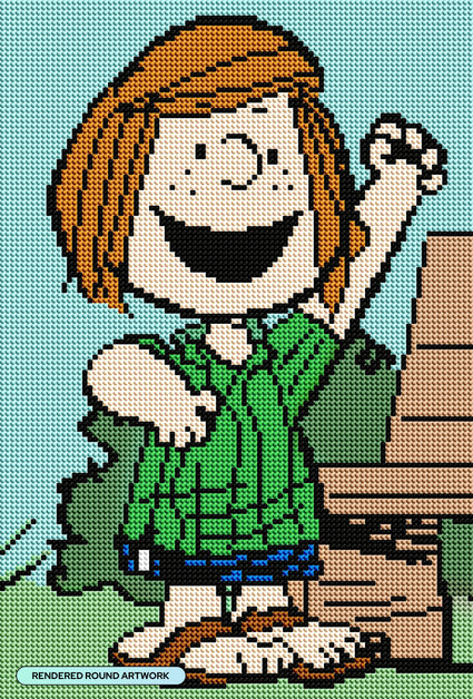 Diamond Painting Peppermint Patty 10" x 15" (25.8cm x 38cm) / Round With 11 Colors including 1 AB Diamonds / 12,512