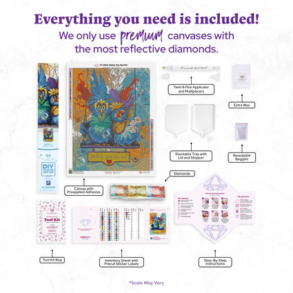 Diamond Painting PERFECT 2 22" x 29" (55.8cm x 73.7cm) / Square with 56 Colors including 1 AB and 1 Frosted Diamond and 4 Fairy Dust Diamonds / 66,304