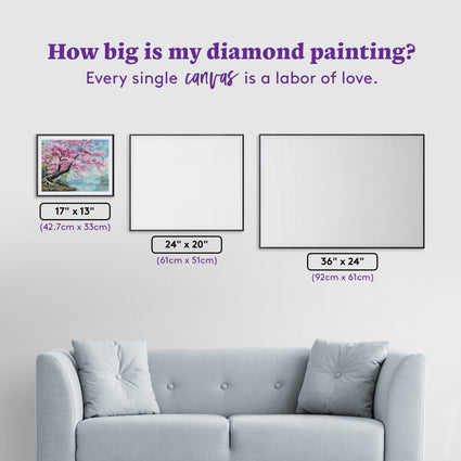 Diamond Painting Petals by the Quiet Shore 17" x 13" (42.7cm x 33cm) / Round with 35 Colors including 2 ABs and 2 Fairy Dust Diamonds / 18,600