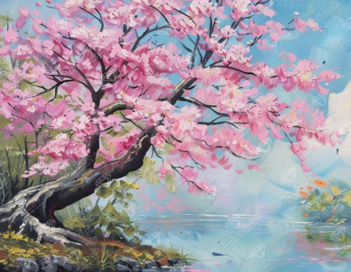 Diamond Painting Petals by the Quiet Shore 17" x 13" (42.7cm x 33cm) / Round with 35 Colors including 2 ABs and 2 Fairy Dust Diamonds / 18,600