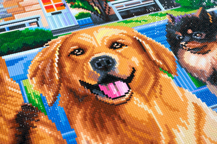 Diamond Painting Pets 37.8" x 27.6" (96cm x 70cm) / Square with 77 Colors including 2 ABs and 3 Fairy Dust Diamonds / 108,185