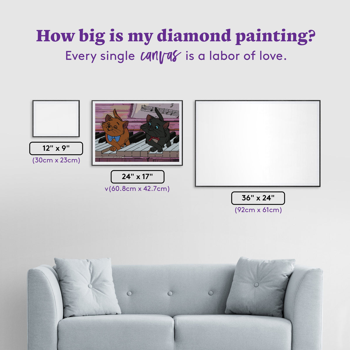 Diamond Painting Piano Battle 24" x 17" (60.8cm x 42.7cm) / Round with 28 Colors including 3 Fairy Dust Diamonds / 34,255