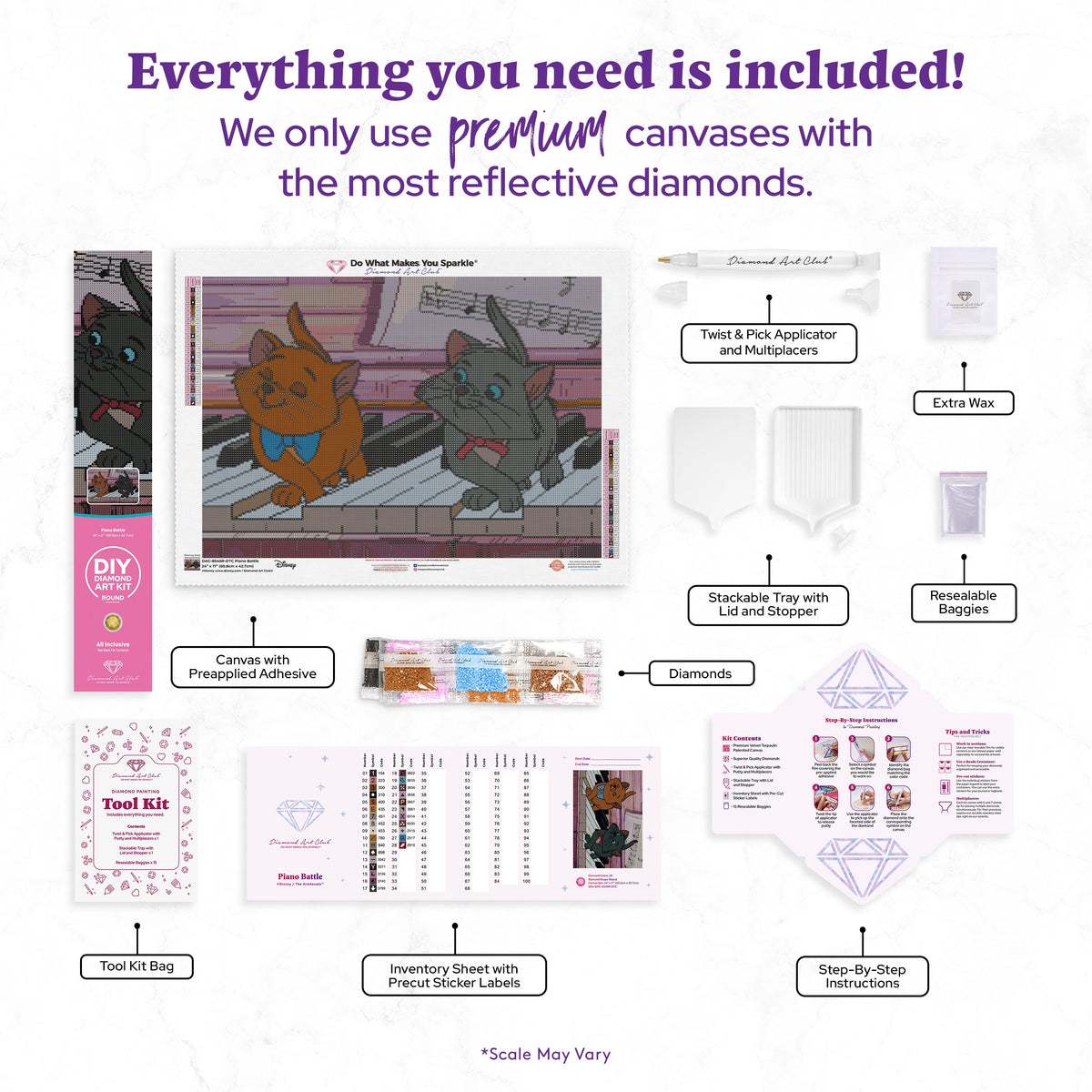 Diamond Painting Piano Battle 24" x 17" (60.8cm x 42.7cm) / Round with 28 Colors including 3 Fairy Dust Diamonds / 34,255