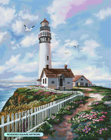 Diamond Painting Pigeon Point 25.6" x 32.3" (65cm x 82cm) / Square With 88 Colors Including 3 ABs and 2 Fairy Dust Diamonds / 85,869