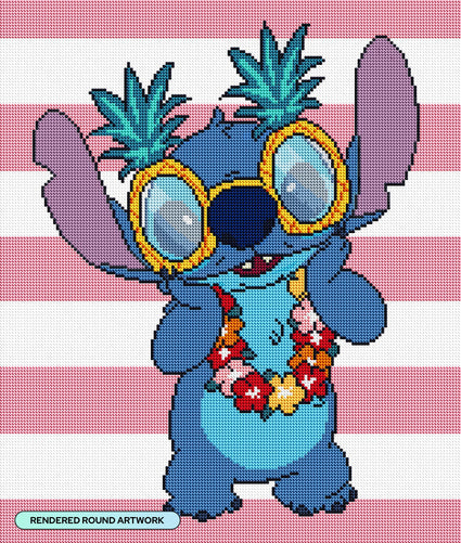 Diamond Painting Pineapple Glasses 17" x 20" (42.9cm x 50.6cm) / Round with 22 Colors including 2 ABs and 4 Fairy Dust Diamonds / 28,704