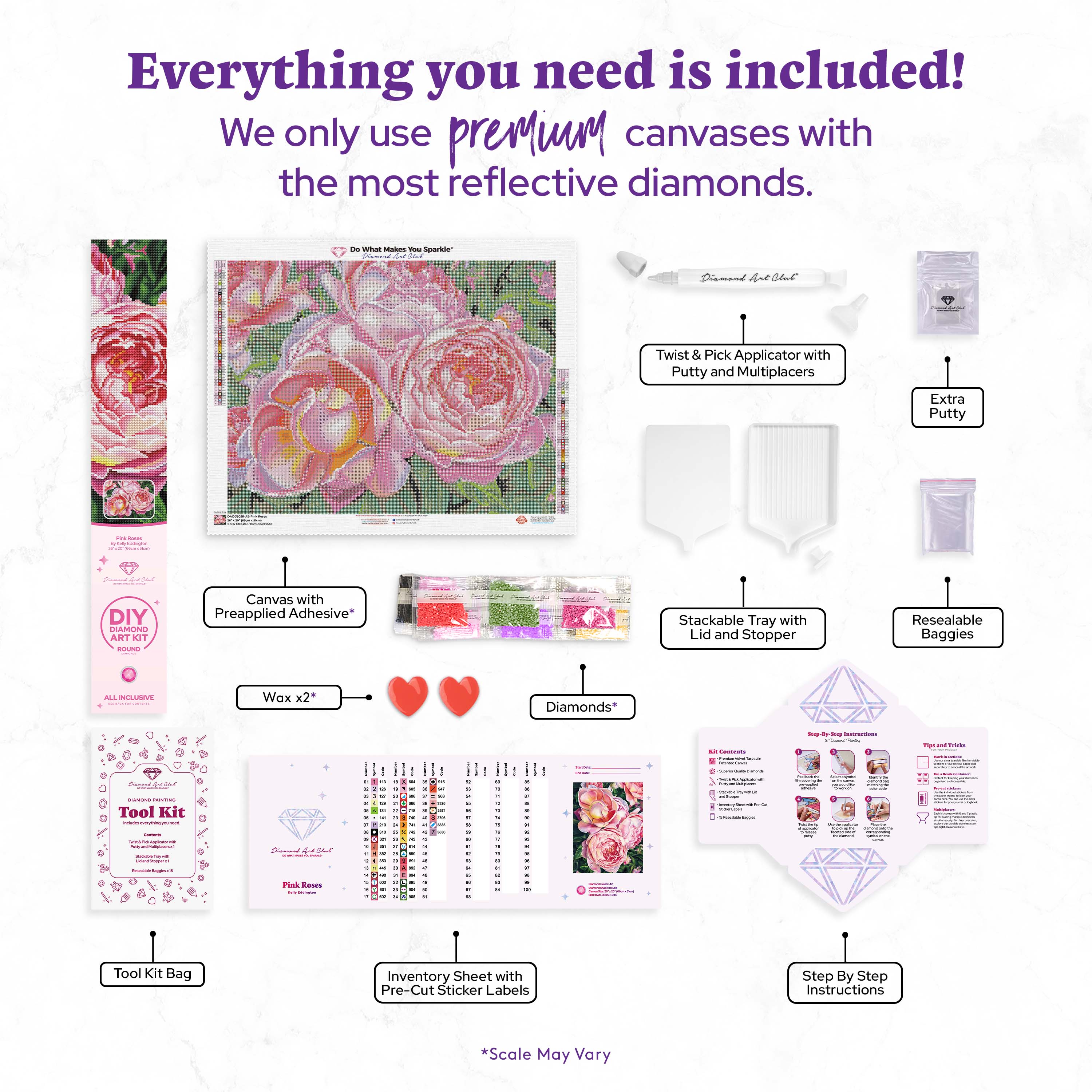 Pink Roses – Diamond Art Club