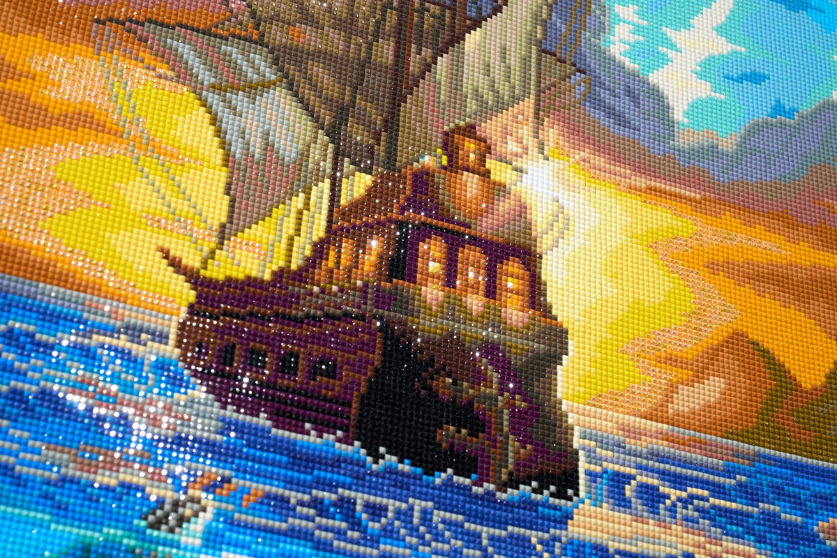 Diamond Painting Pirate's Lighthouse 27.6" x 41.3" (69.9cm x 104.8cm) / Square with 66 Colors including 1 AB and 4 Fairy Dust Diamonds / 118,301